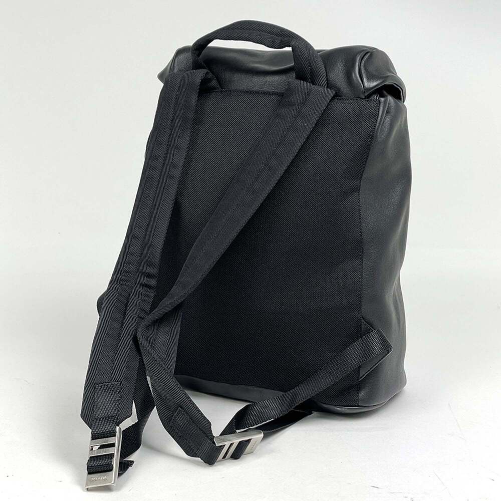 Prada PRADA Logo Backpack/Daypack Leather Backpack Nero (Black) B9462 Women's - Picture 2 of 9